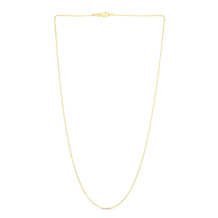 14K Yellow Gold 1.5mm Bead 16 Chain with Lobster Lock