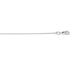 14K White Gold 1mm Bead 16 Chain with Lobster Lock