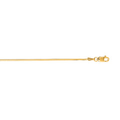 14K Yellow Gold 0.98mm Octagonal Snake 16 Chain with Lobster Lock