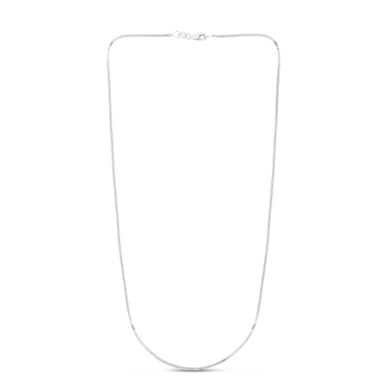 14K White Gold 1.1mm Milano 18 Chain with Lobster Lock