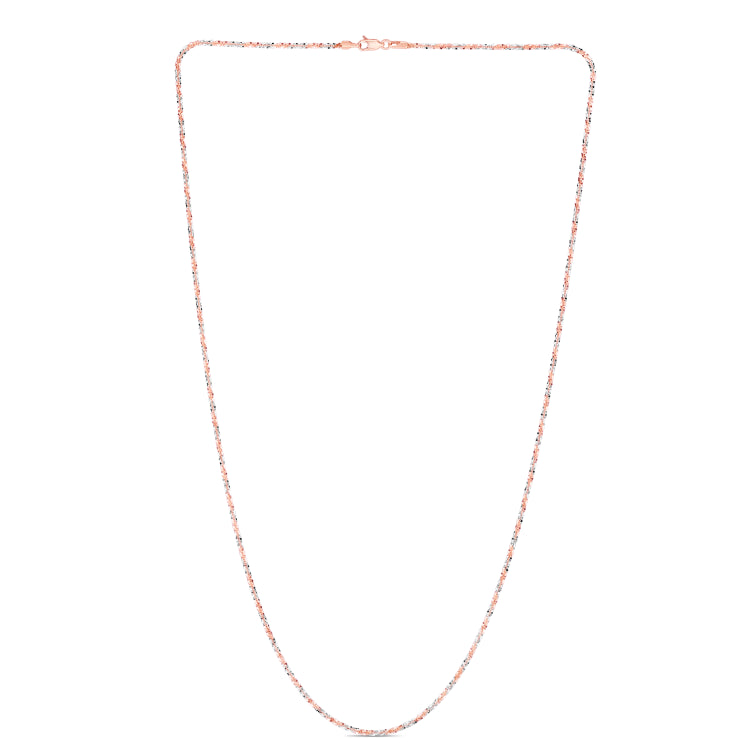 14K Rose Gold 1.5mm Sparkle 20 Chain with Lobster Lock