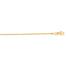 14K Yellow Gold 1.1mm Sparkle 20 Chain with Lobster Lock