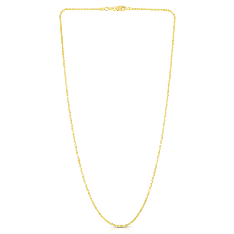 14K Yellow Gold 1.5mm Sparkle 16 Chain with Lobster Lock