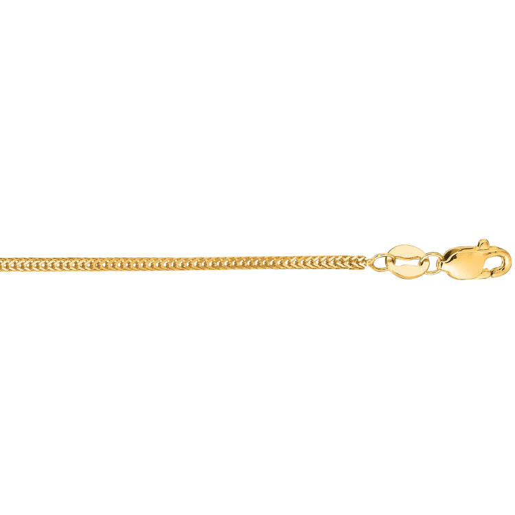 14K Yellow Gold 1mm Foxtail 16 Chain with Lobster Lock