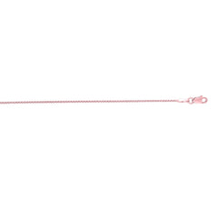 14K Rose Gold 1mm Round Wheat 18 Chain with Lobster Lock