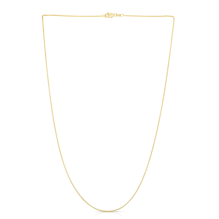 14K Yellow Gold 0.6mm Round Wheat 18 Chain with Lobster Lock