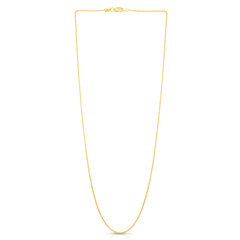 14K Yellow Gold 1mm Round Wheat 18 Chain with Lobster Lock