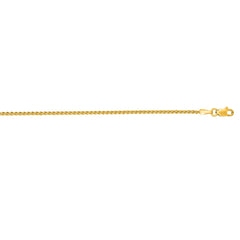 14K Yellow Gold 1.5mm Round Wheat 22 Chain with Lobster Lock