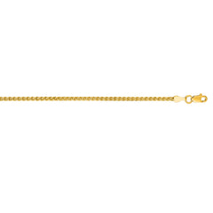 14K Yellow Gold 2.1mm Round Wheat 24 Chain with Lobster Lock
