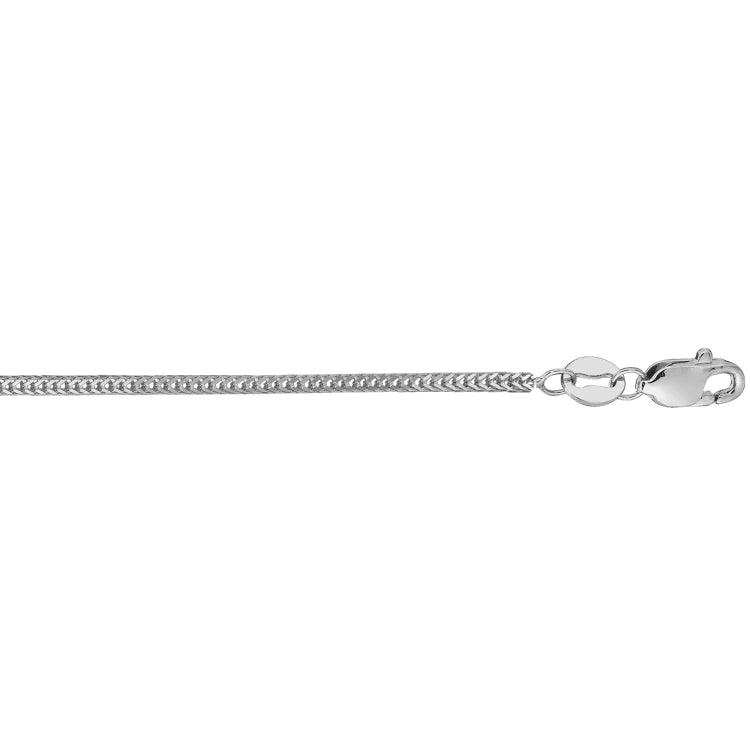 14K White Gold 1mm Foxtail 20 Chain with Lobster Lock