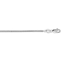 14K White Gold 1mm Foxtail 20 Chain with Lobster Lock