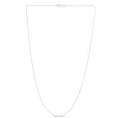 14K White Gold 0.6mm Round Wheat 18 Chain with Lobster Lock