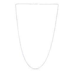 14K White Gold 1.2mm Round Wheat 16 Chain with Lobster Lock