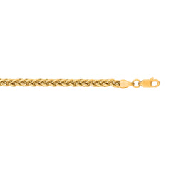 14K Yellow Gold 3.2mm Lite Round Wheat 18 Chain with Lobster Lock