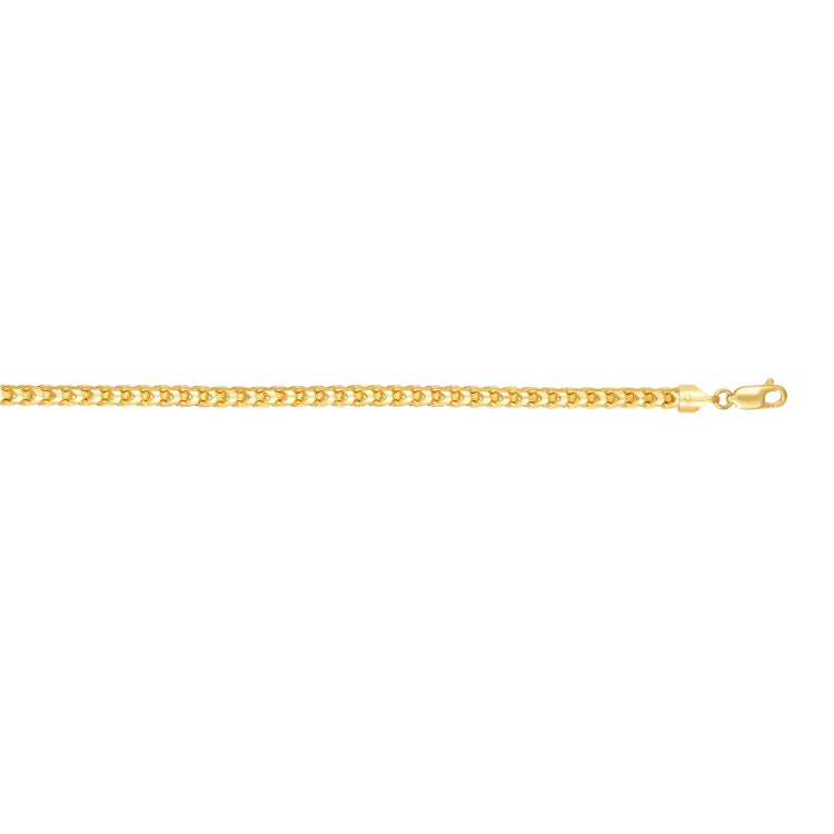 14K Yellow Gold 24 5mm Diamond Cut Round Franco Chain with Lobster Lock
