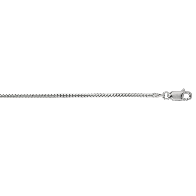 14K White Gold 1.6mm Franco 18 Chain with Lobster Lock