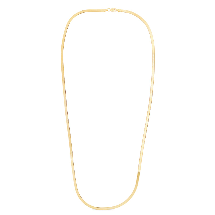 14K Yellow Gold 16 3mm Imperial Herringbone Chain with Lobster Lock