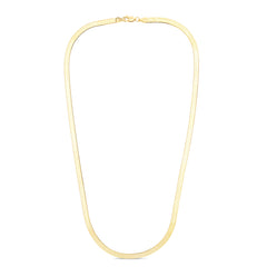 14K Yellow Gold 16 4mm Imperial Herringbone Chain with Lobster Lock