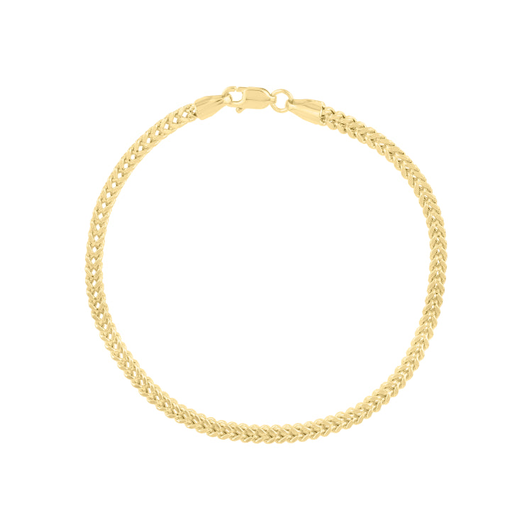 14K Yellow Gold 18 3mm Semi-Solid Square Franco Chain with Lobster Lock