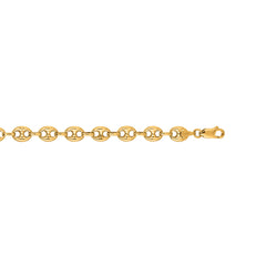14K Yellow Gold 6.8mm Lite Puffed Mariner 20 Chain with Lobster Lock