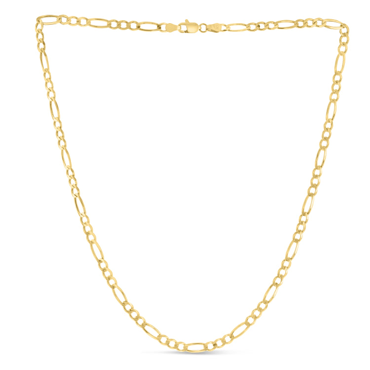 14K Yellow Gold 24 3.8mm Figaro Chain with Lobster Lock