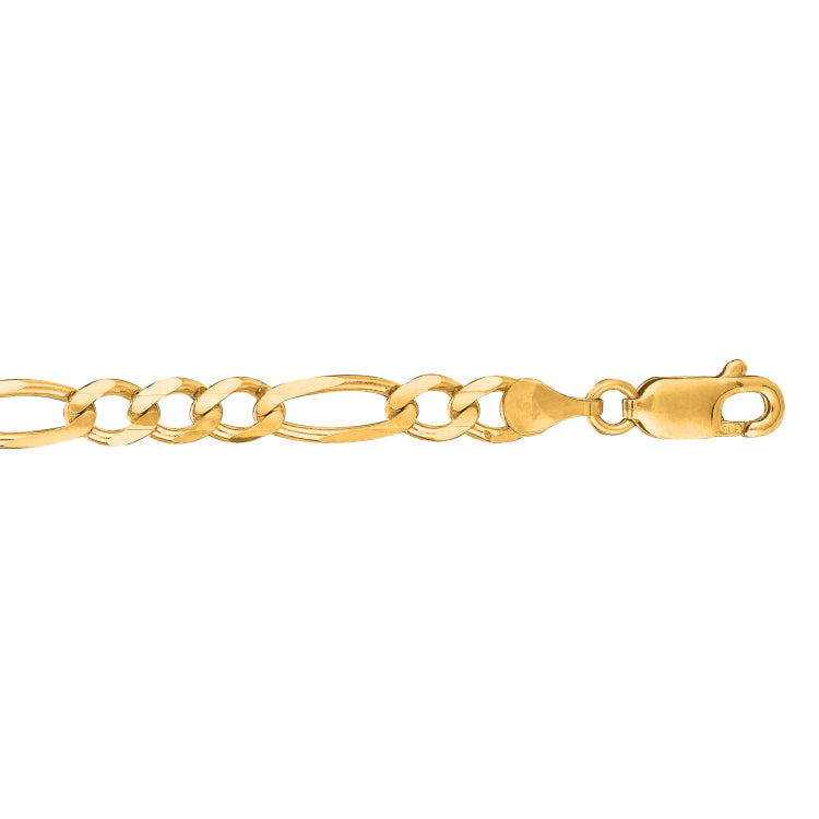14K Yellow Gold 4.5mm Figaro 22 Chain with Lobster Lock