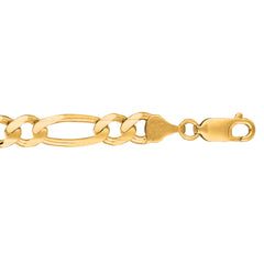 14K Yellow Gold 7mm Figaro 24 Chain with Lobster Lock