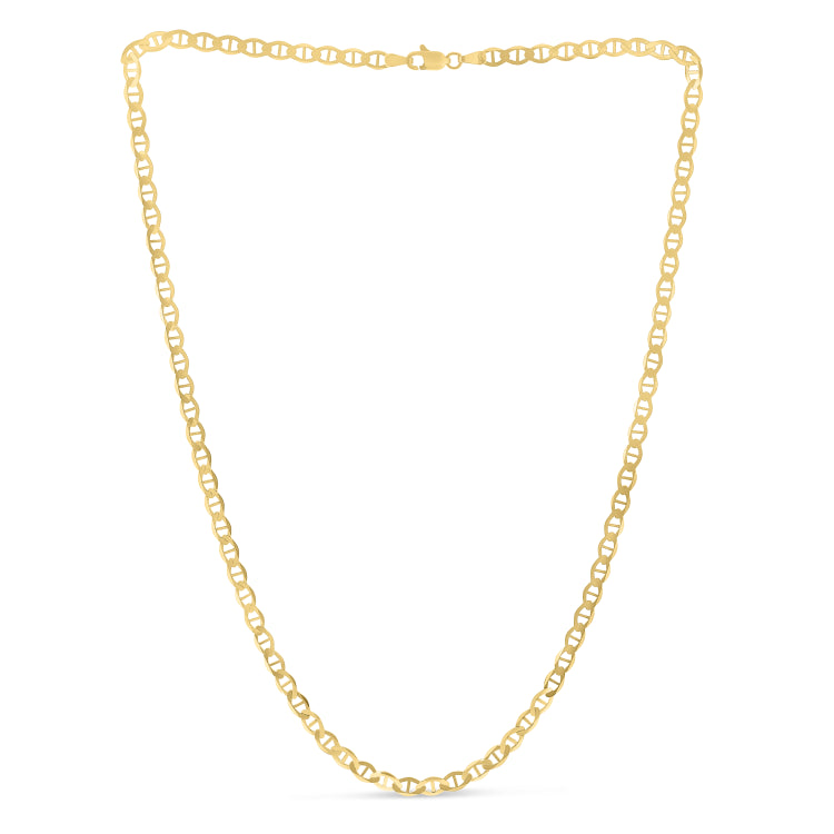 14K Yellow Gold 4.5mm Mariner 24 Chain with Lobster Lock