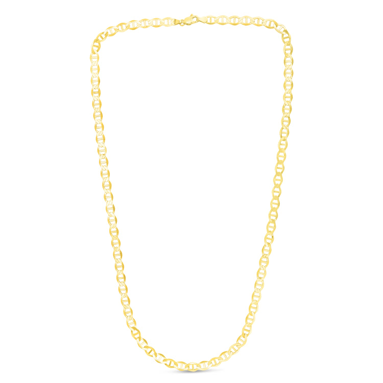 14K Yellow Gold 5.5mm Mariner 20 Chain with Lobster Lock