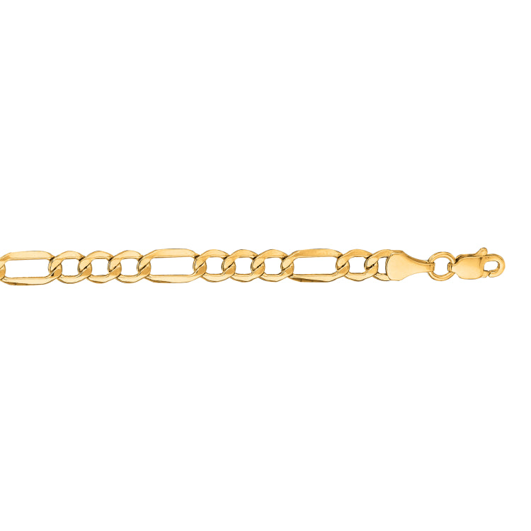 14K Yellow Gold 4.7mm Lite Figaro 18 Chain with Lobster Lock