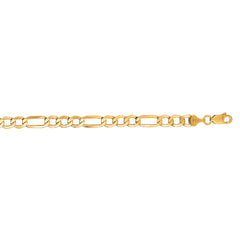 14K Yellow Gold 5.6mm Lite Figaro 24 Chain with Lobster Lock