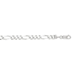 14K White Gold 6mm Figaro 24 Chain with Lobster Lock