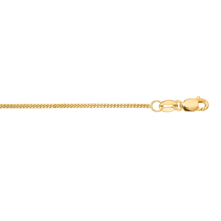 14K Yellow Gold 1mm Gourmette 20 Chain with Lobster Lock