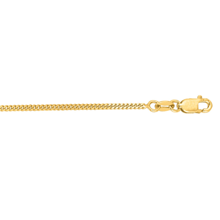 14K Yellow Gold 1.4mm Gourmette 18 Chain with Lobster Lock