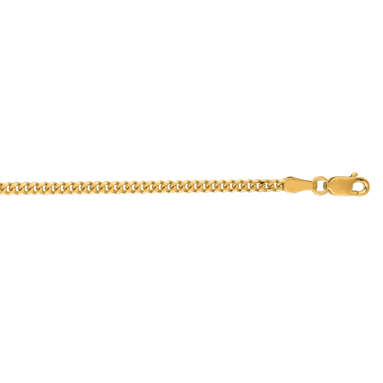 14K Yellow Gold 2.2mm Gourmette 24 Chain with Lobster Lock