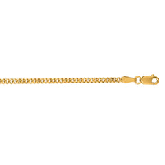 14K Yellow Gold 2.2mm Gourmette 24 Chain with Lobster Lock