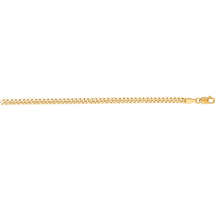 14K Yellow Gold 2.8mm Gourmette 30 Chain with Lobster Lock