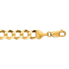 14K Yellow Gold 22 8.2mm Comfort Curb Chain with Lobster Lock