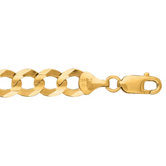 14K Yellow Gold 10mm Comfort Curb 22 Chain with Lobster Lock