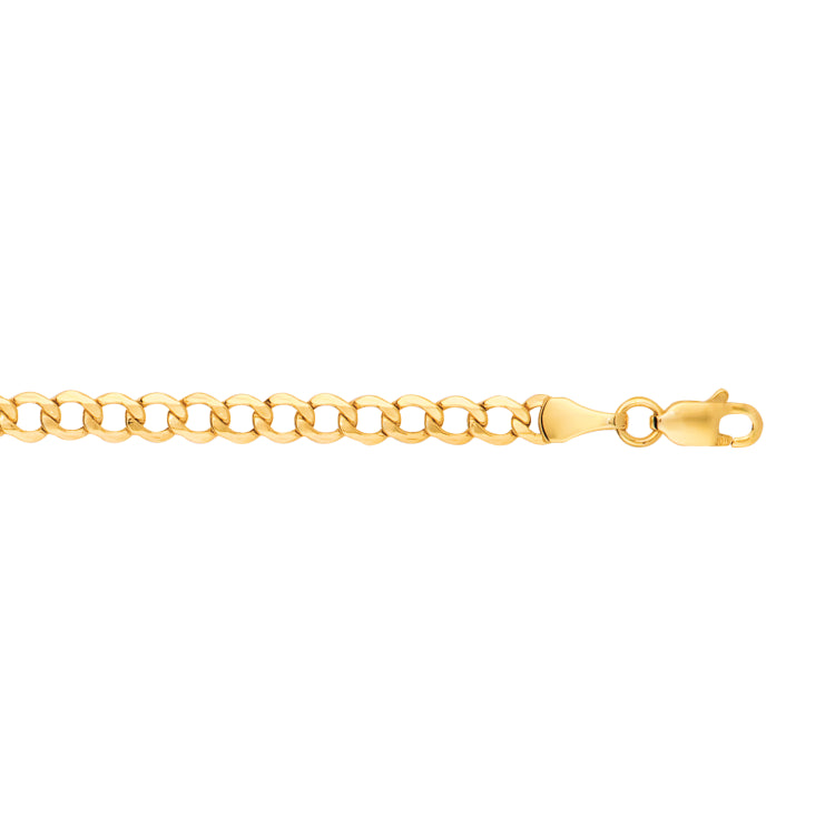 14K Yellow Gold 18 4.4mm Lite Curb Chain with Lobster Lock
