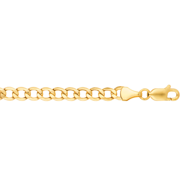14K Yellow Gold 20 5.3mm Lite Curb Chain with Lobster Lock