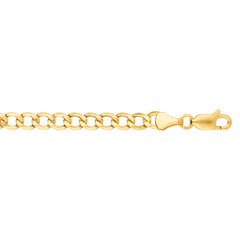 14K Yellow Gold 22 5.3mm Lite Curb Chain with Lobster Lock
