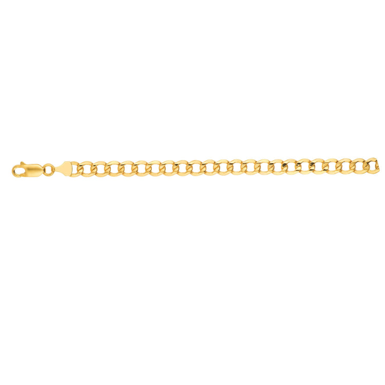 14K Yellow Gold 20 6.2mm Lite Curb Chain with Lobster Lock
