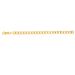 14K Yellow Gold 24 6.2mm Lite Curb Chain with Lobster Lock