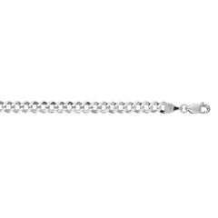 14K White Gold 4.7mm Comfort Curb 24 Chain with Lobster Lock