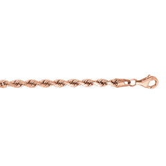 14K Rose Gold 24 3.8mm Diamond Cut Royal Rope Chain with Lobster Lock