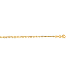 14K Yellow Gold 20 2.5mm Diamond Cut Royal Rope Chain with Lobster Lock