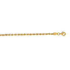14K Yellow Gold 20 2.75mm Diamond Cut Royal Rope Chain with Lobster Lock