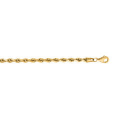 14K Yellow Gold 24 3.8mm Diamond Cut Royal Rope Chain with Lobster Lock