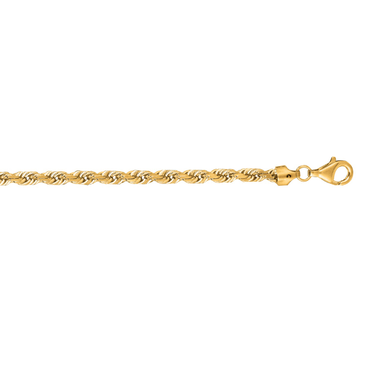 14K Yellow Gold 26 5.4mm Diamond Cut Royal Rope Chain with Lobster Lock